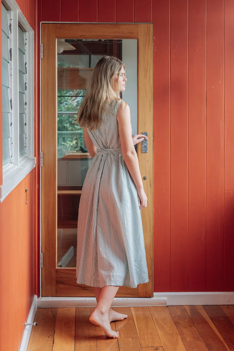 Draped midi dress detail