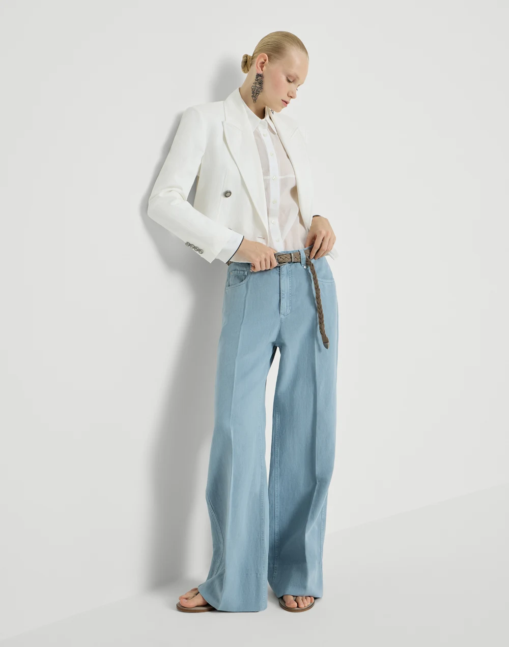 Wide-leg trousers side view